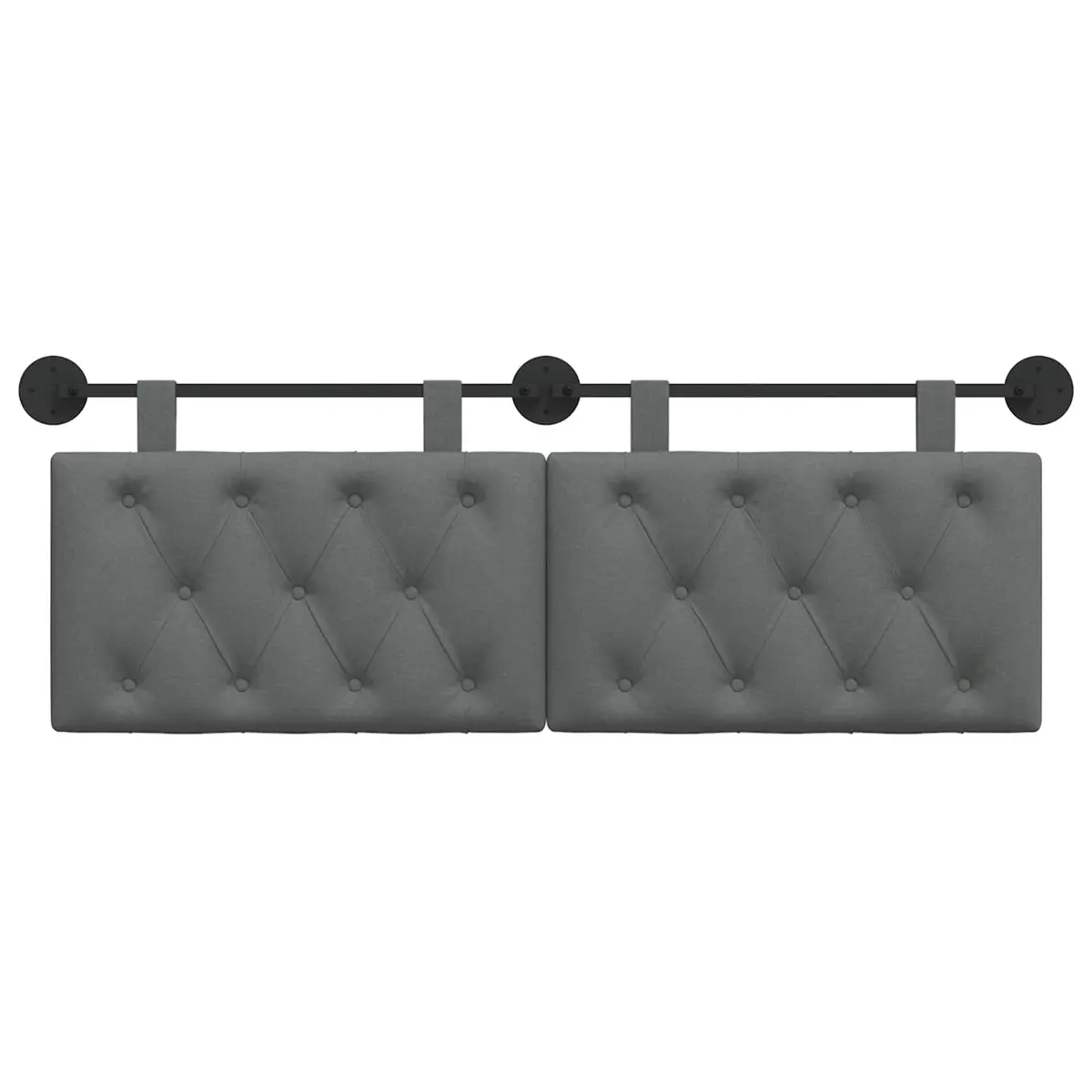 Hanging Headboard Fabric Dark Grey Wall-Mounted