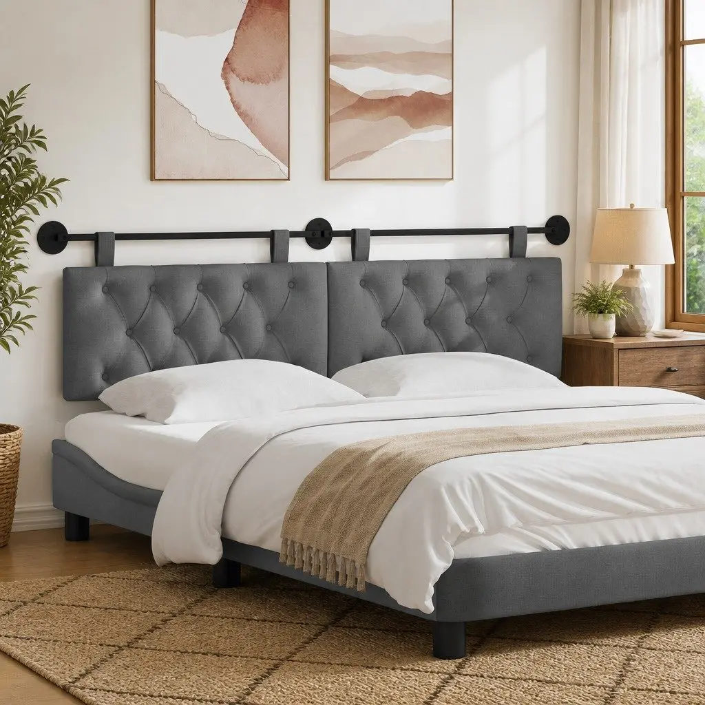 Wall-Mounted Upholstered Hanging Headboard