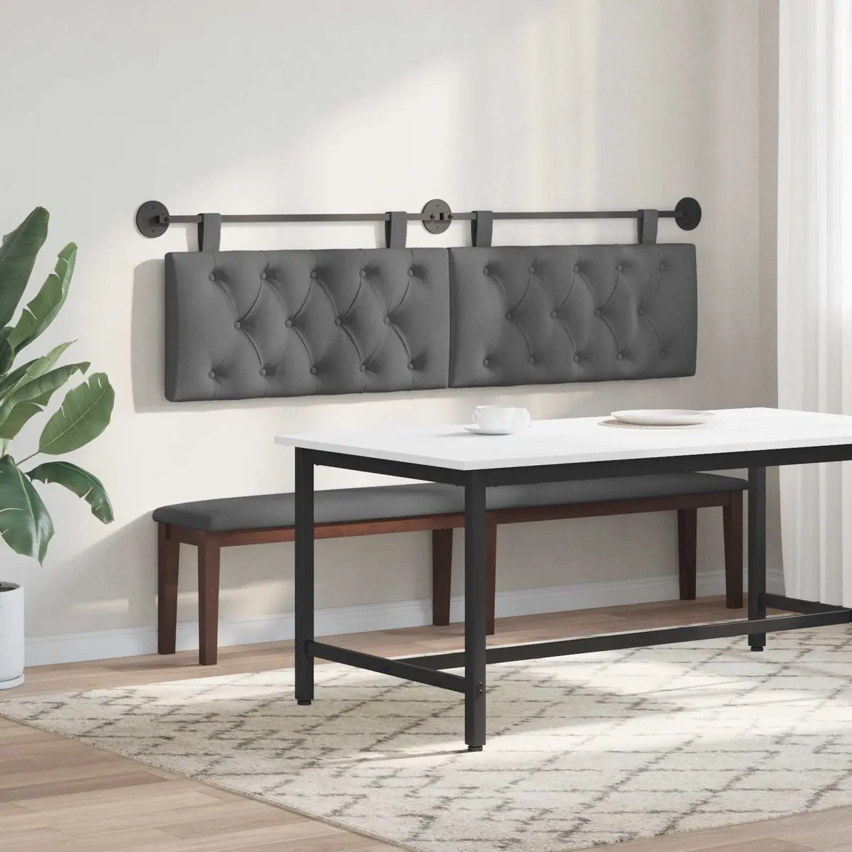 Wall-Mounted Upholstered Hanging Headboard