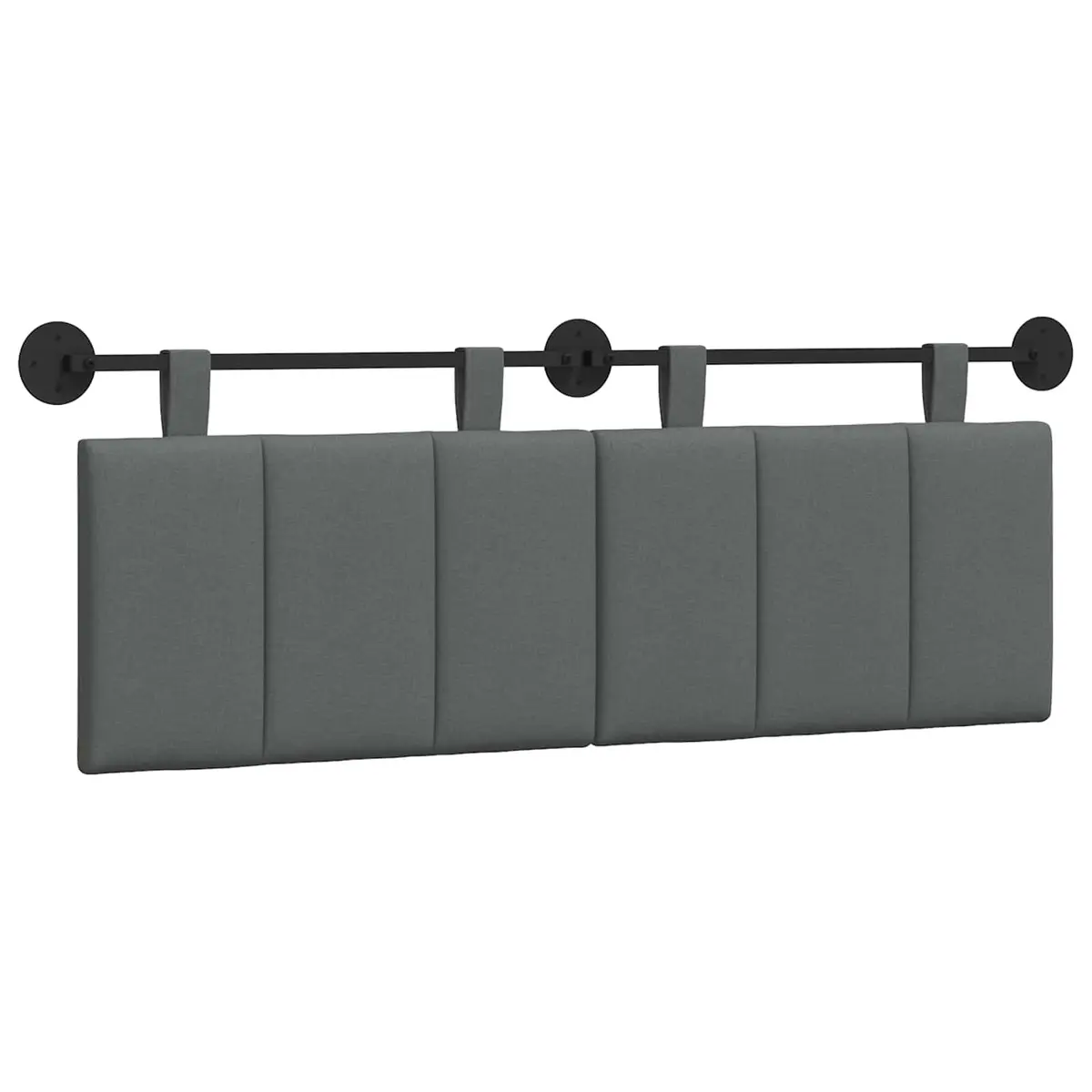 Hanging Headboard Polyester Fabric Dark Grey Wall-Mounted Bedroom Decor