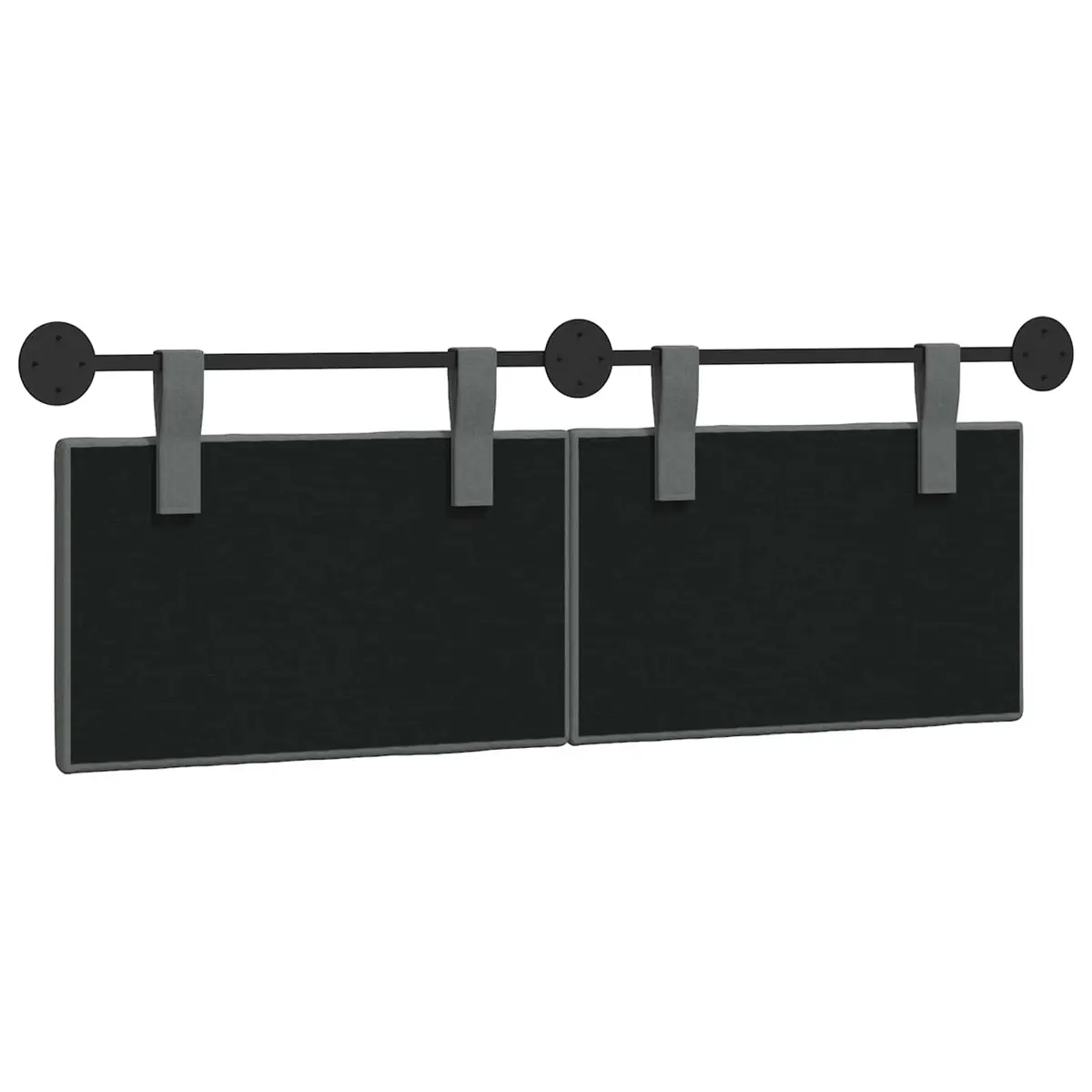 Hanging Headboard Polyester Fabric Dark Grey Wall-Mounted Bedroom Decor