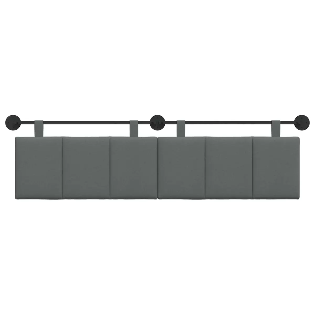 Upholstered Grey Fabric Wall-Mounted Headboard
