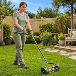 Premium Lawn Roller with Aerator Clamps for Healthy Lawns