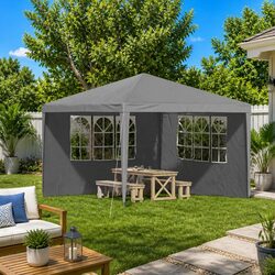Grey 2-Piece Party Tent Sidewall Panels 300 x 195 cm