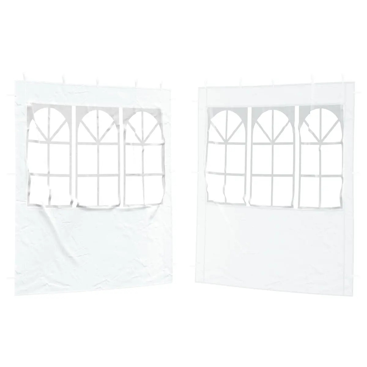 Party Tent Sidewall PE 200 x 195 cm White Rectangular with Windows