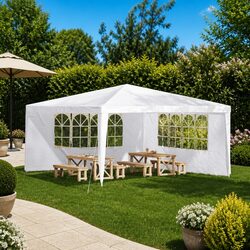 Canopy Enclosure 2 pcs 400 x 195 cm White PE Steel Outdoor Panels