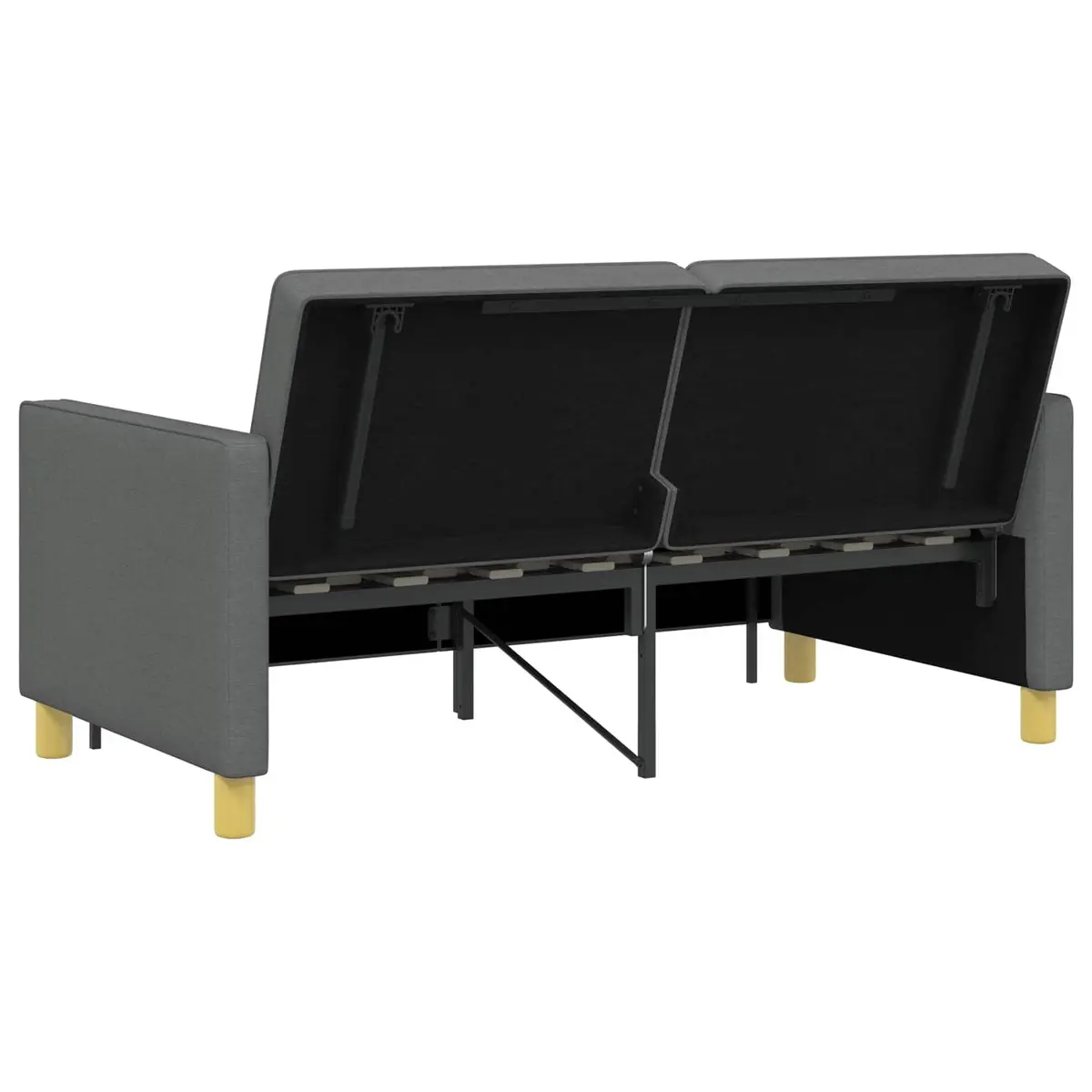 Adjustable Backrest Pull Out Sofa Bed in Dark Grey