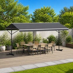 Premium 5 x 3 m Grey Free Standing Awning for Outdoor Use