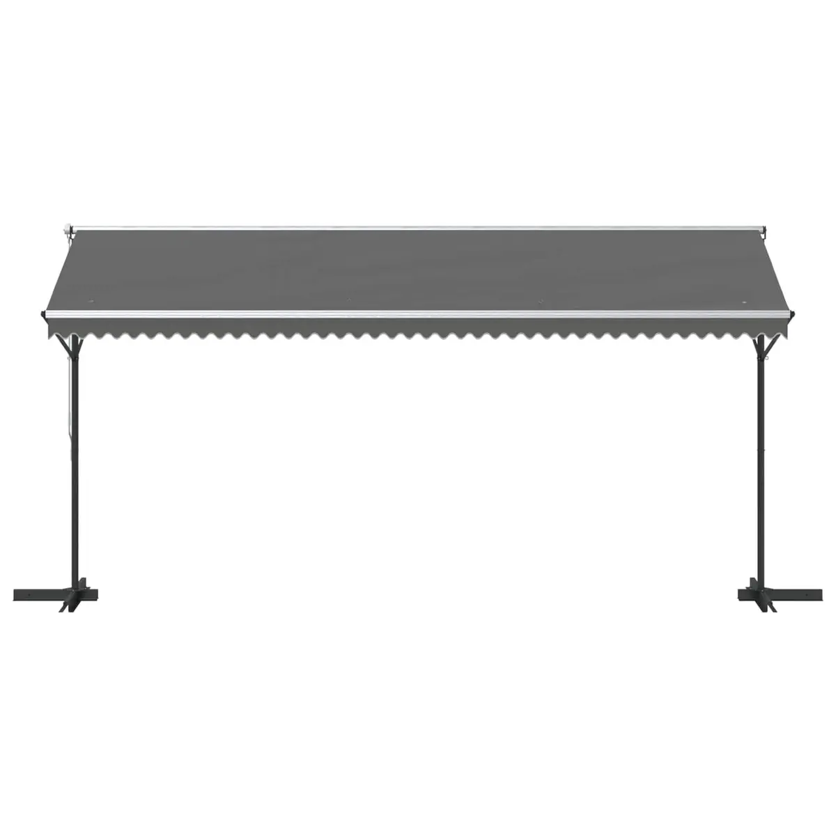 Free Standing Awning PU-coated Fabric 5 x 3 m Grey Powder-coated Steel
