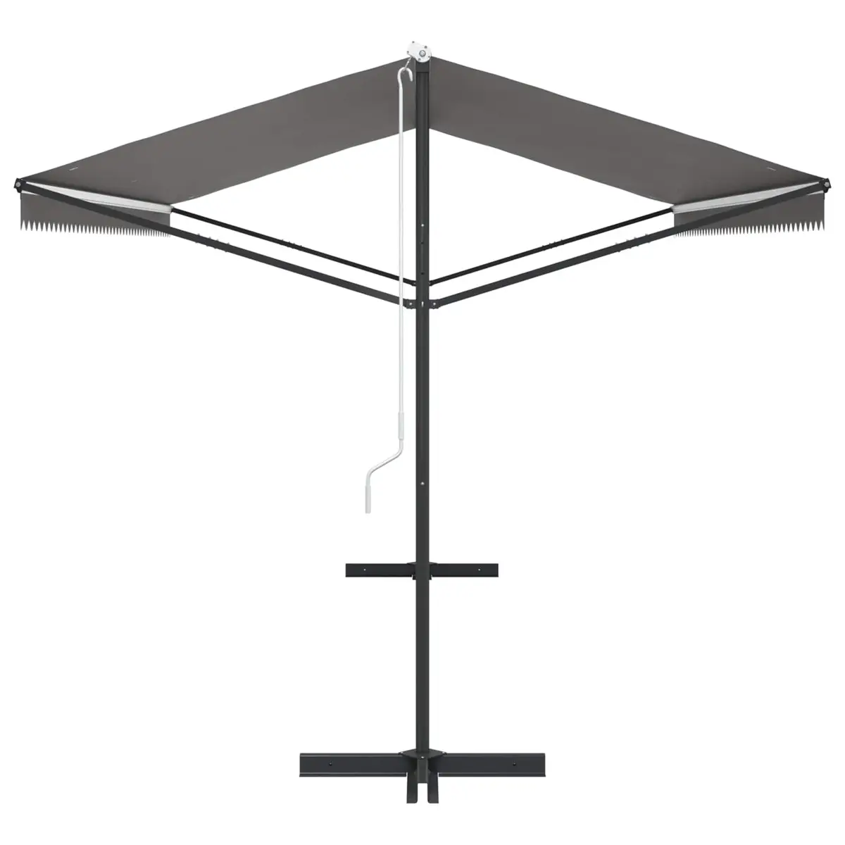 Free Standing Awning PU-coated Fabric 5 x 3 m Grey Powder-coated Steel