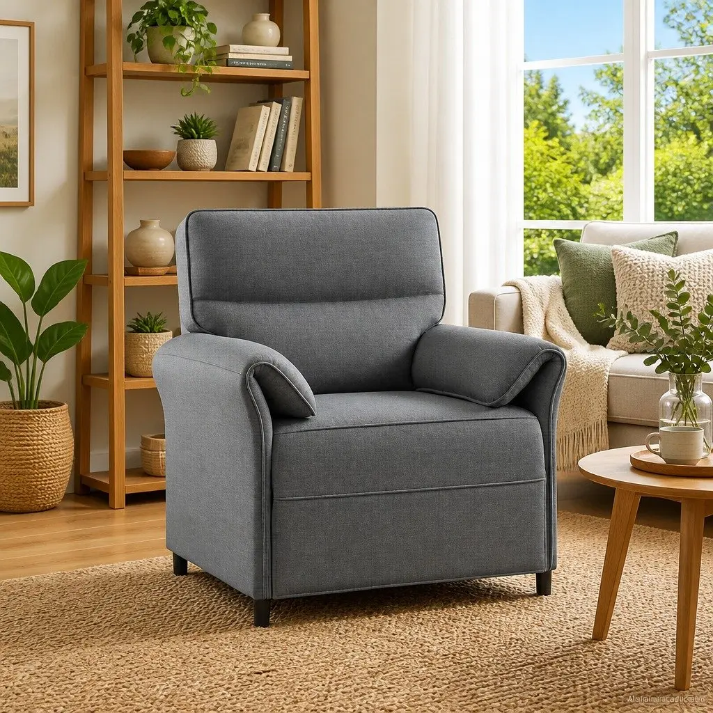 Grey Sofa with Durable Metal Frame
