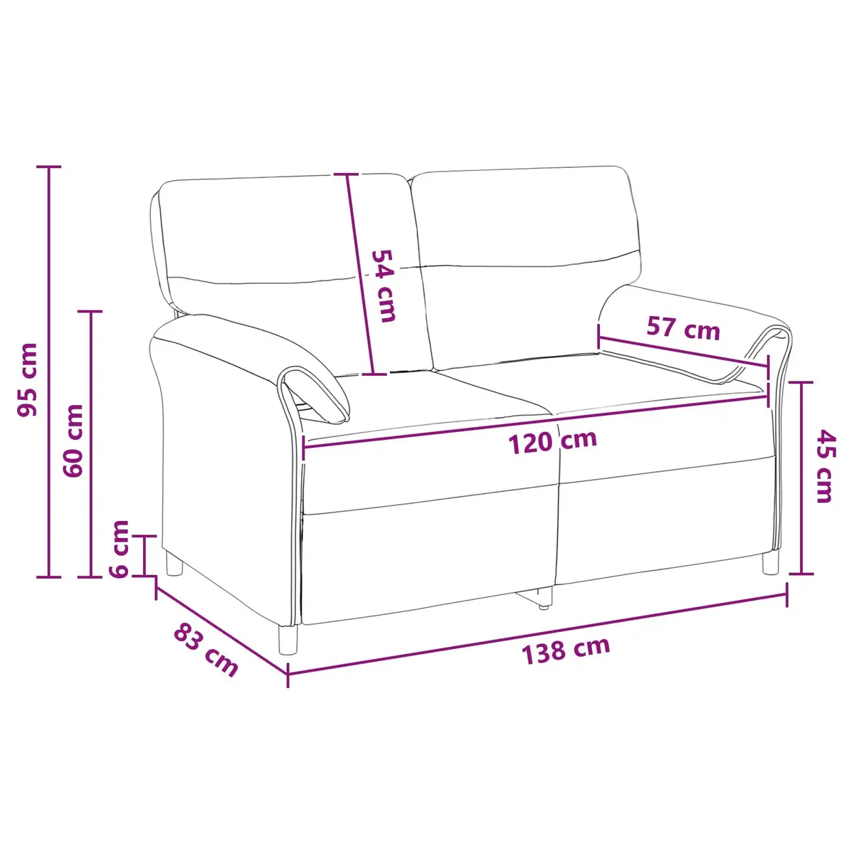 Sofa Metal Frame Foam Cushions Grey