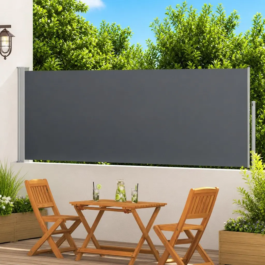 Retractable Side Awning Polyester 300 x 100 cm Anthracite