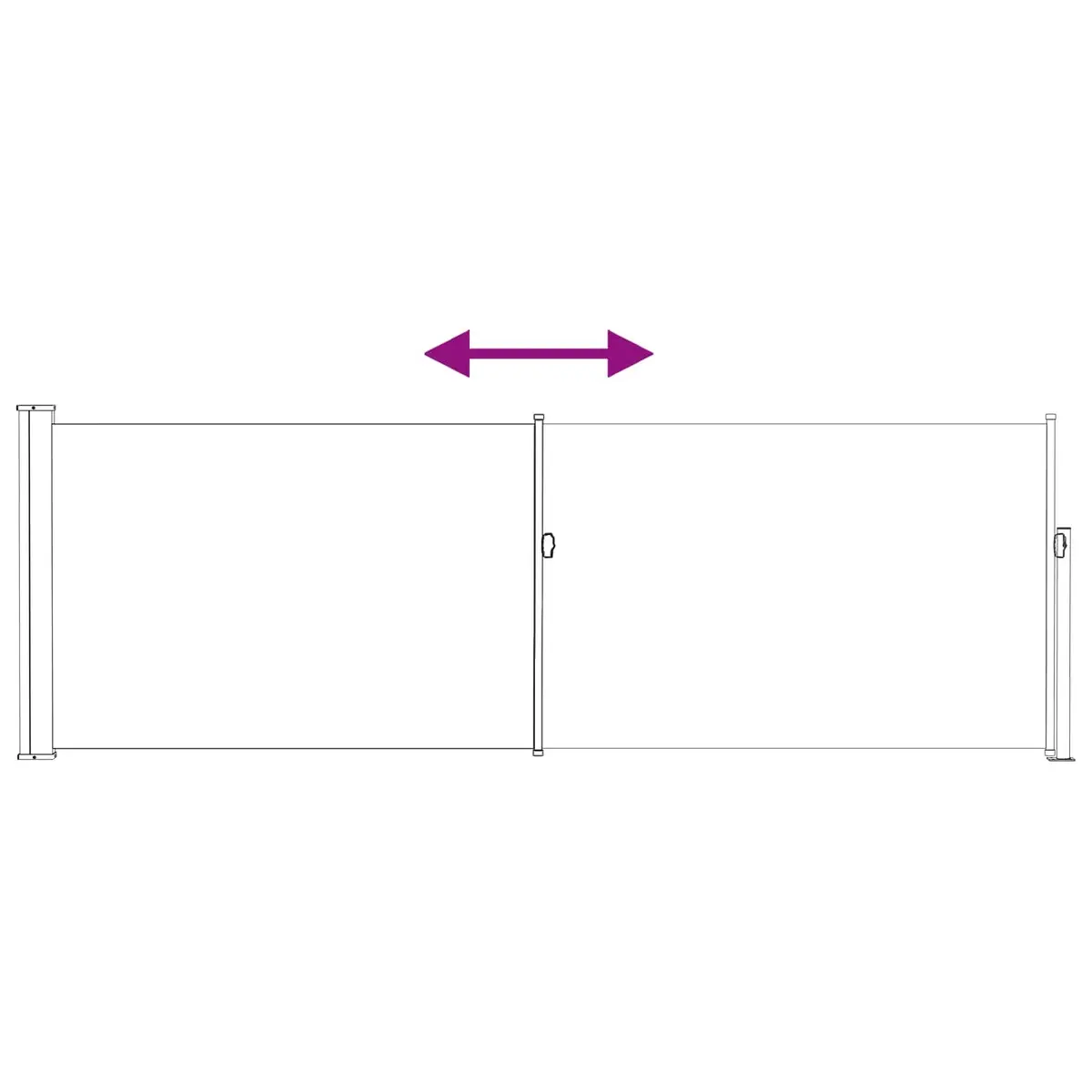 Retractable Side Awning Polyester 500 x 100 cm Anthracite