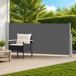 Sturdy Retractable Side Awning 117 x 600 cm for Patios