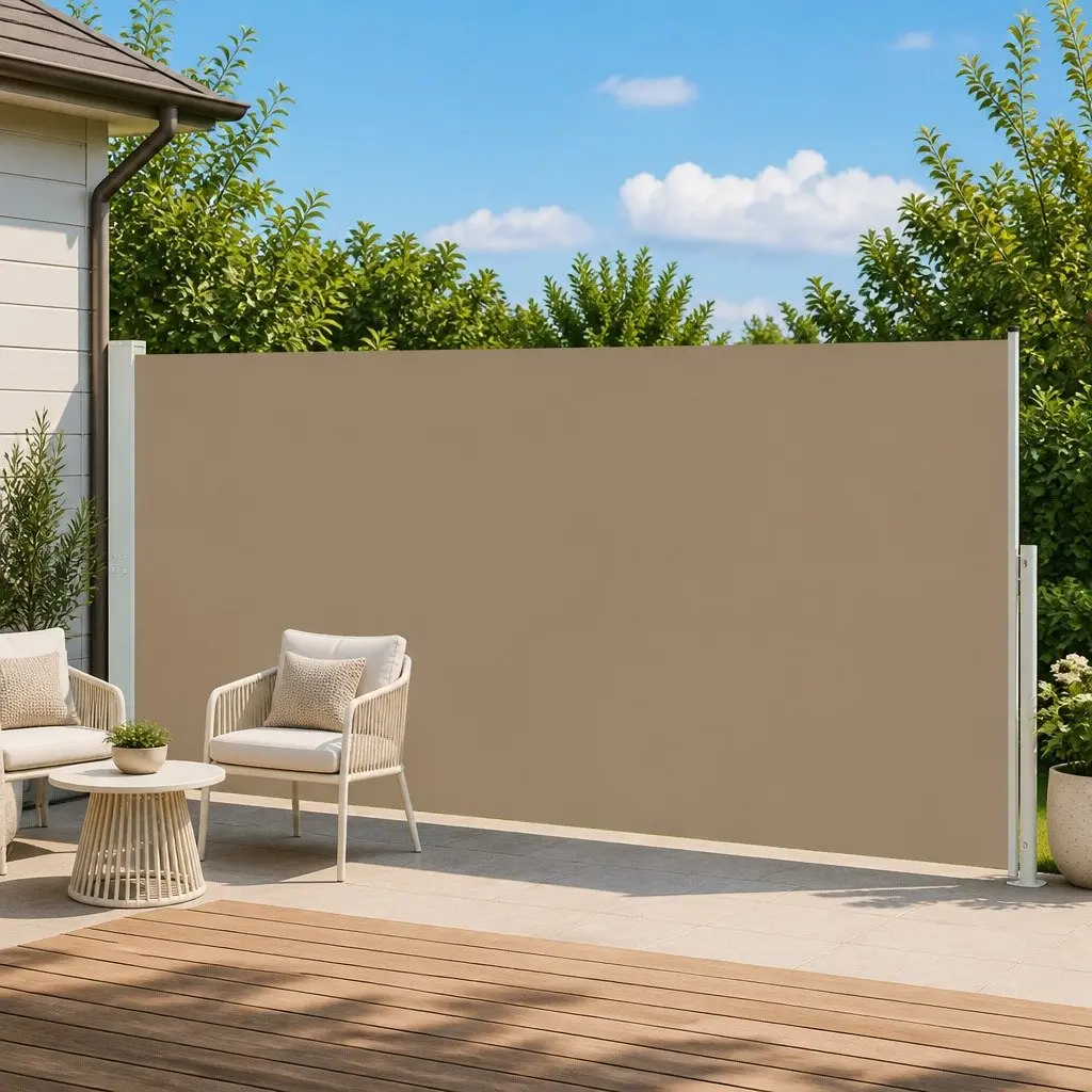 Retractable Side Awning 180 x 600 cm in Taupe