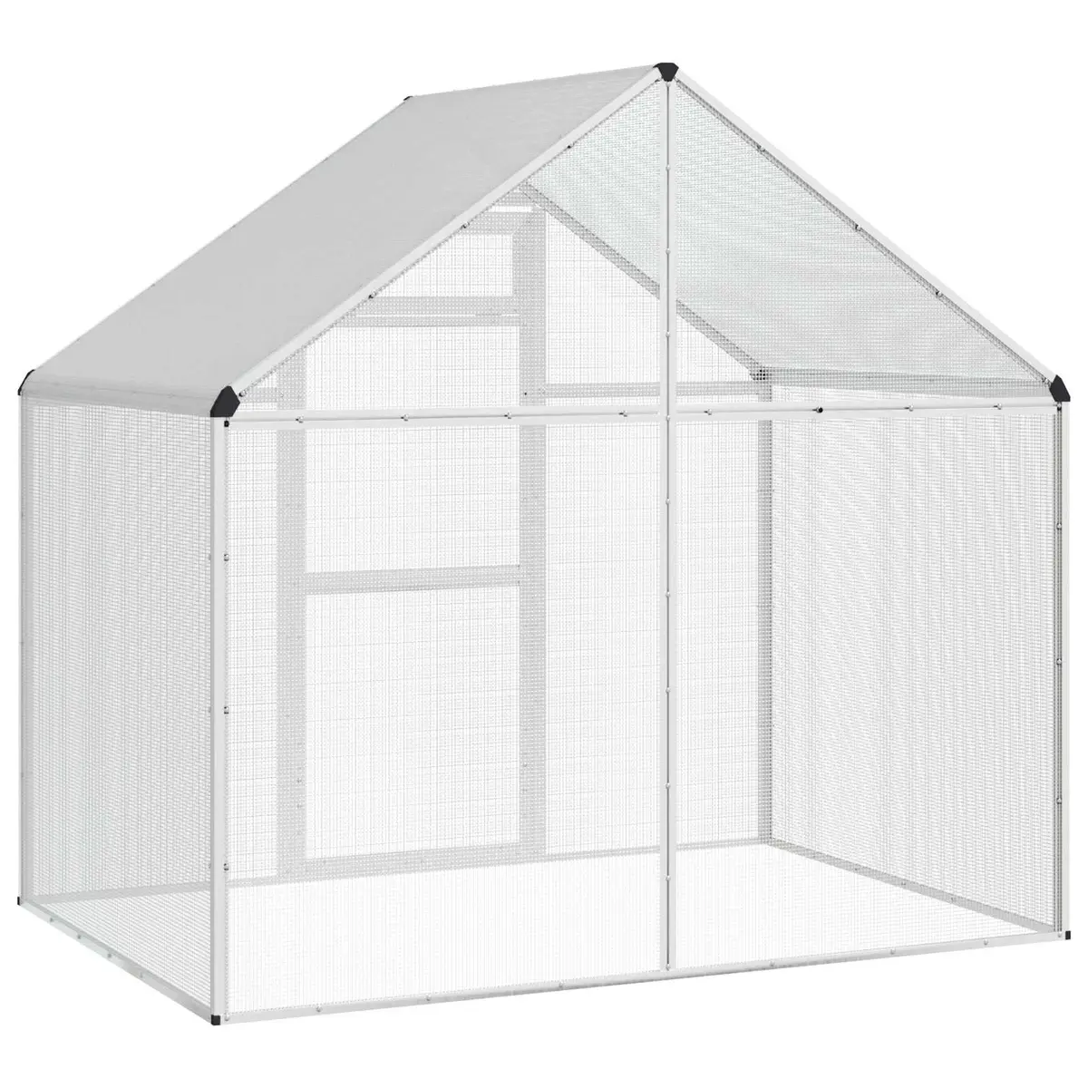 Large Silver Outdoor Bird Cage for Secure Living