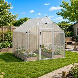Durable Silver Bird Cage 181.5 x 221 x 173.5 cm for Outdoor Use