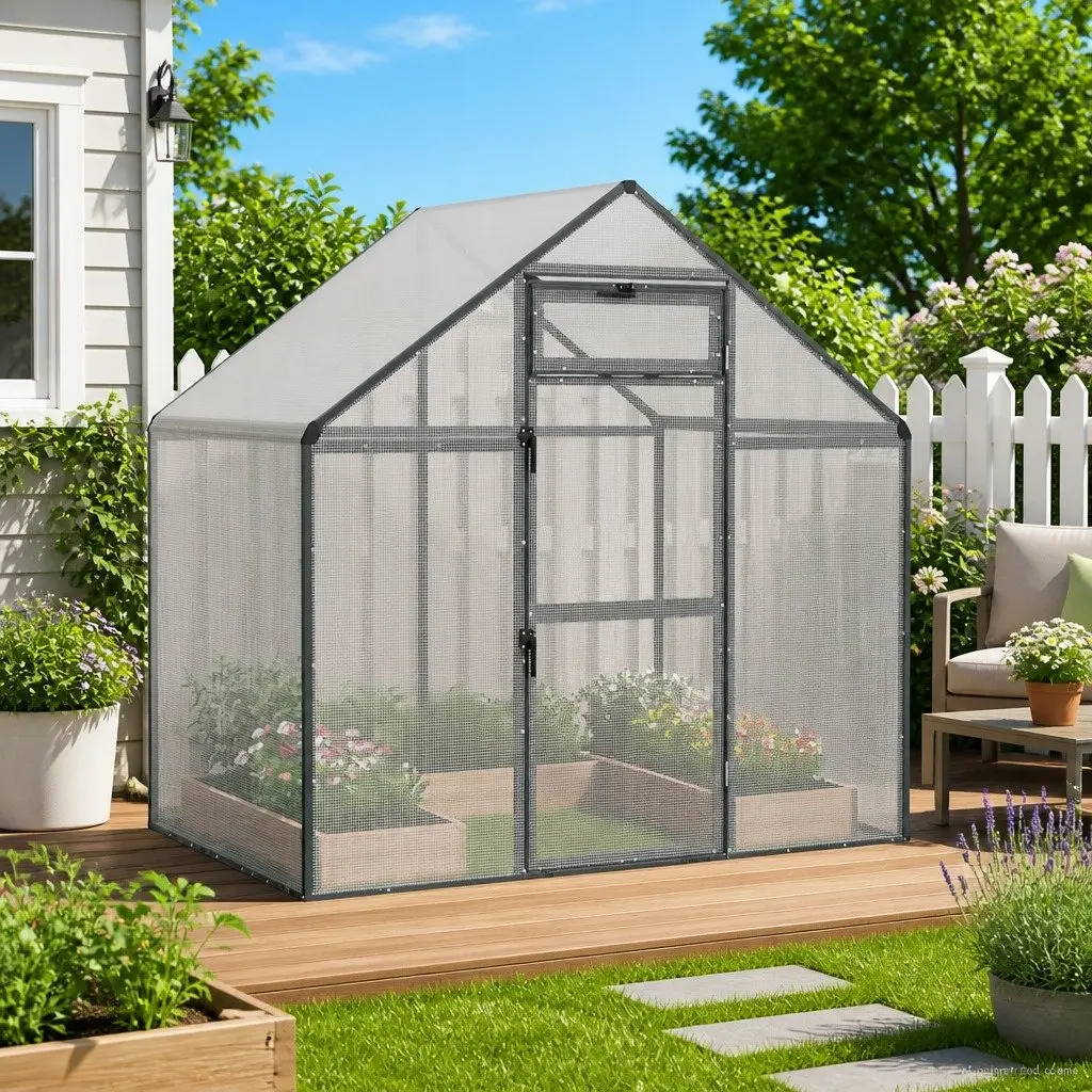 Anthracite Outdoor Bird Cage with Welded Wire Mesh