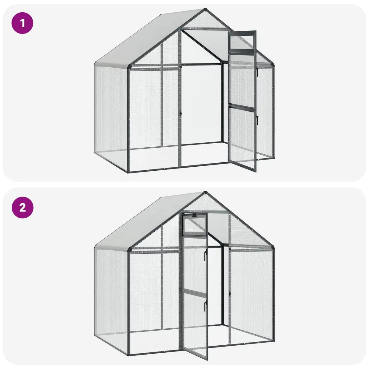 Anthracite Outdoor Bird Cage with Welded Wire Mesh