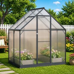 Garden Greenhouse Tunnel Anthracite Adjustable Height Weather-Resistant