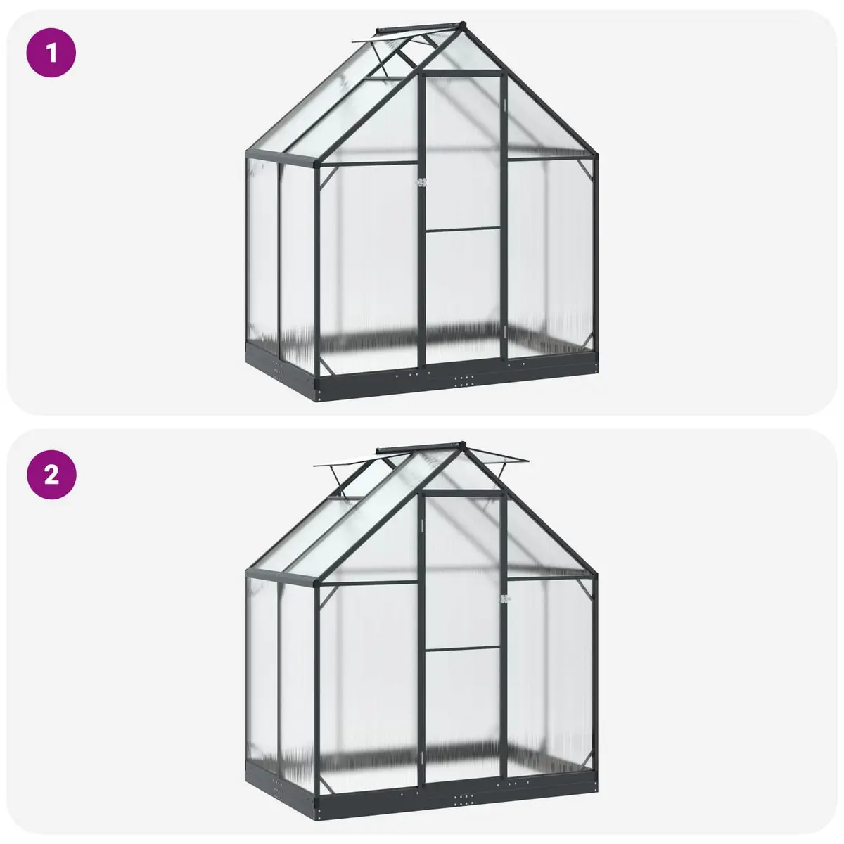 Adjustable Height Anthracite Garden Greenhouse Tunnel
