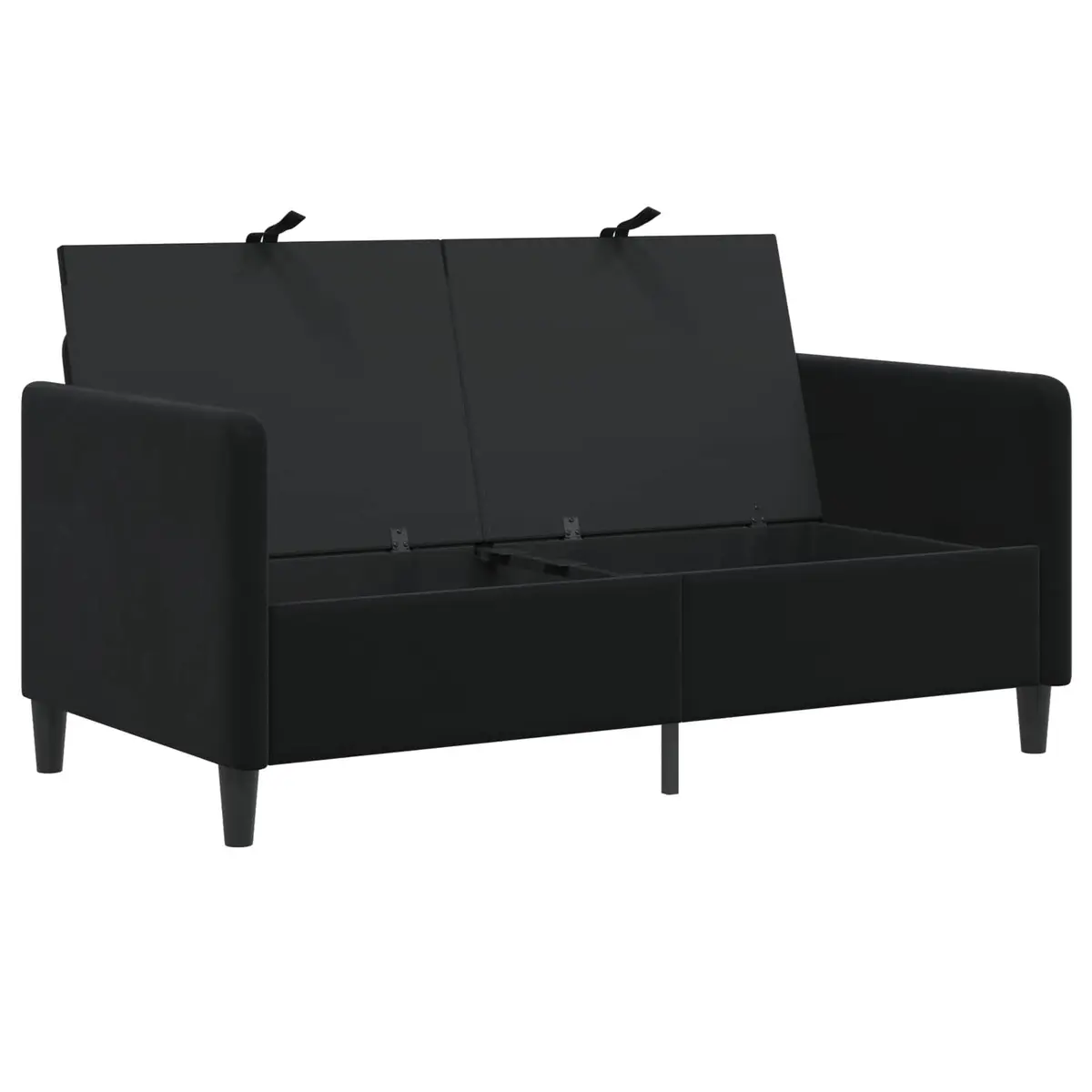 Black Sofa with Lift-Up Storage for Living Room