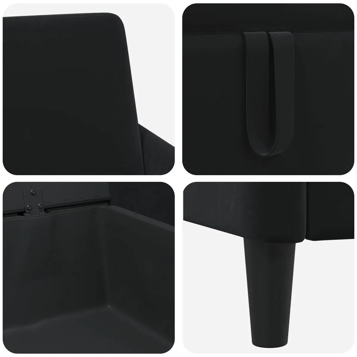 Black Sofa with Lift-Up Storage for Living Room