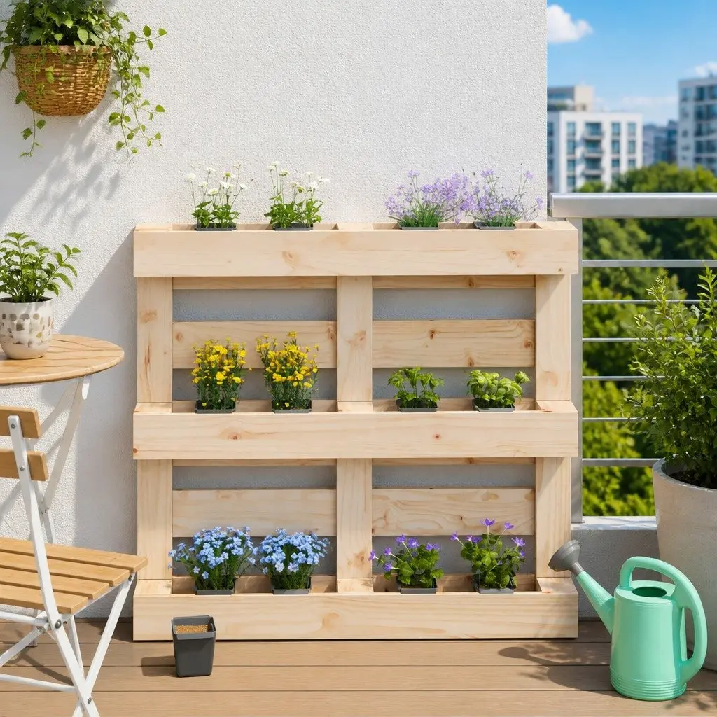 Flower Boxes for Euro Pallets 12 pcs Grey 13.5 x 9 x 9.5 cm Garden Planter