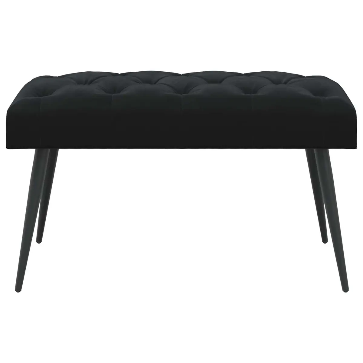 Bench Black Velvet Foam Cushion Engineered Wood Frame