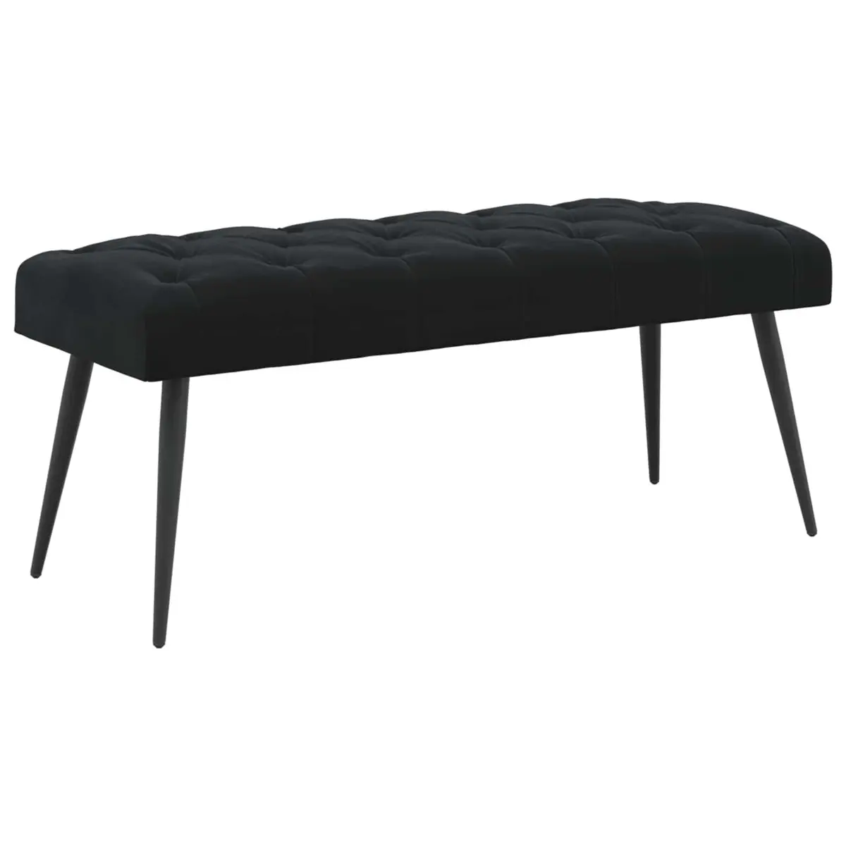 Button Tufted Velvet Bench with Foam Cushion