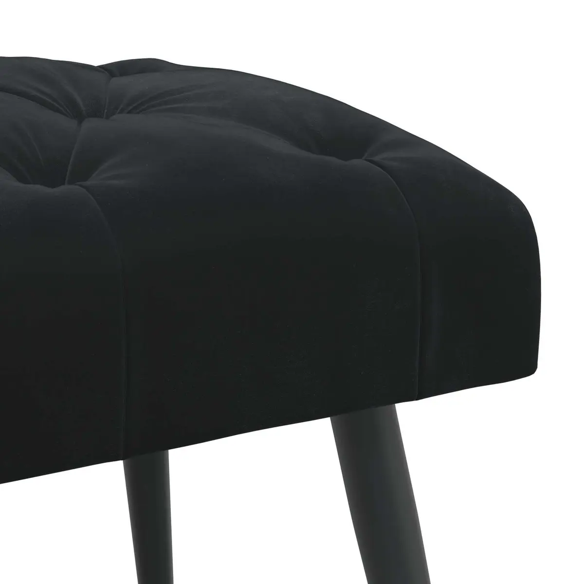 Button Tufted Velvet Bench with Foam Cushion