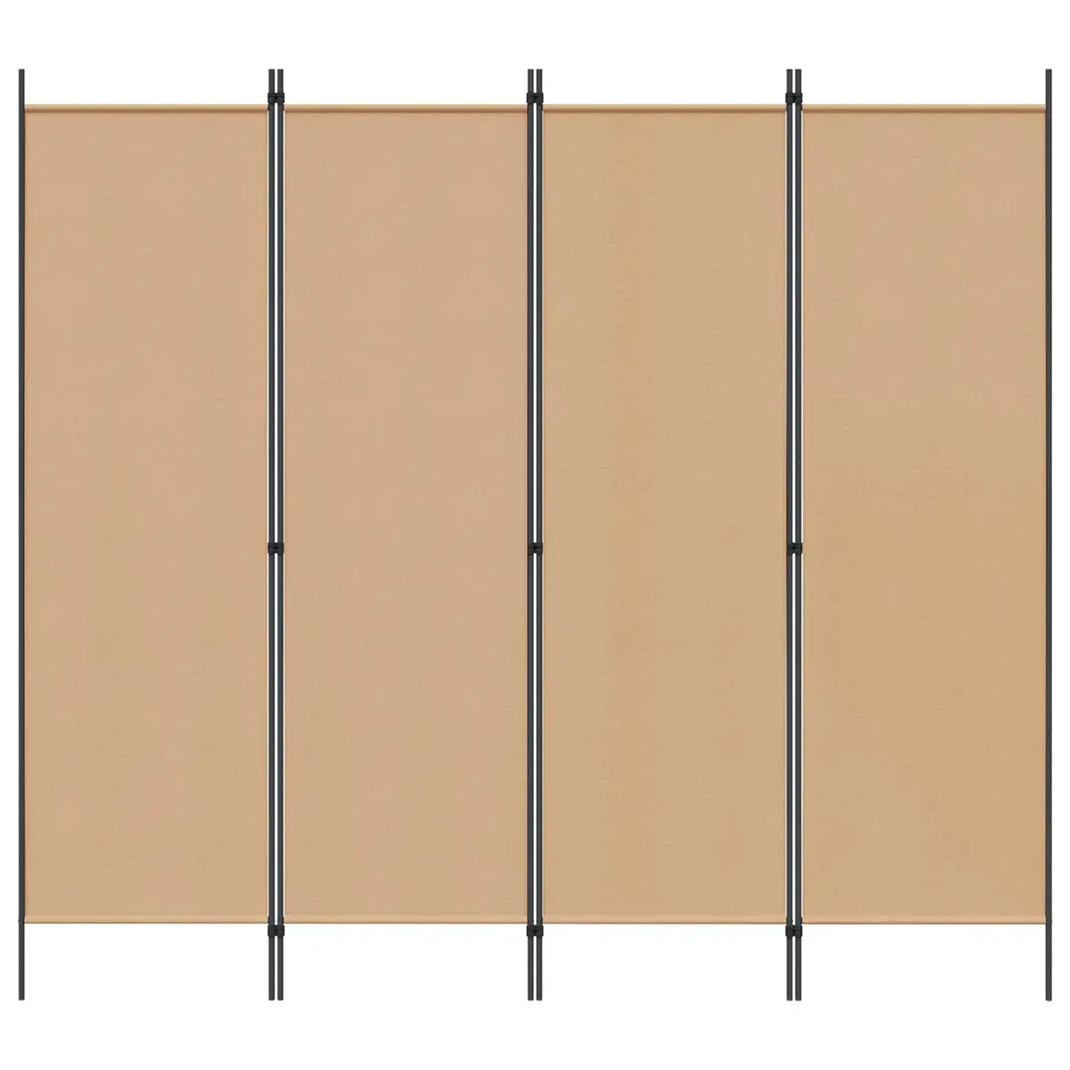 4-Panel Room Divider Folding Partition Screen Beige 200 x 180 cm Privacy