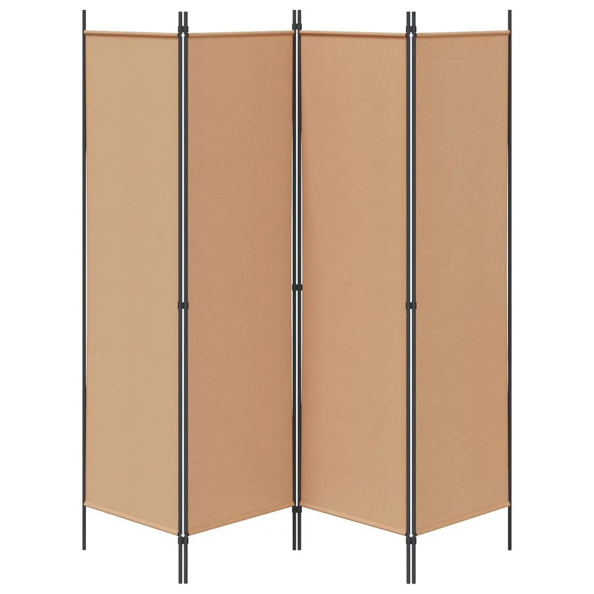 4-Panel Room Divider Folding Partition Screen Beige 200 x 180 cm Privacy