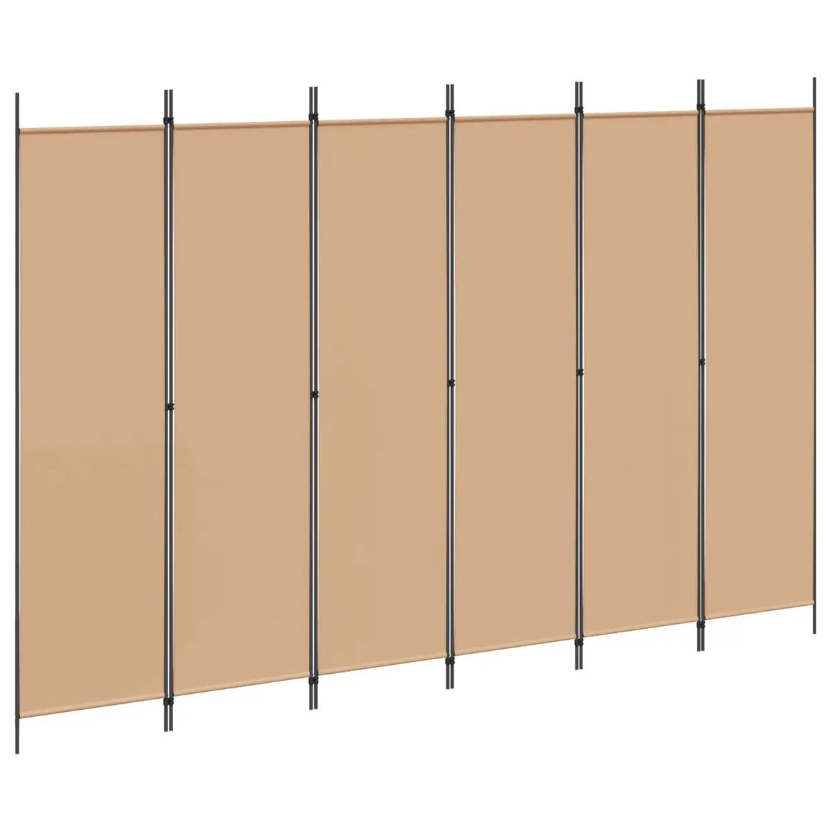 Beige 6-Panel Folding Screen Room Divider 300x200cm