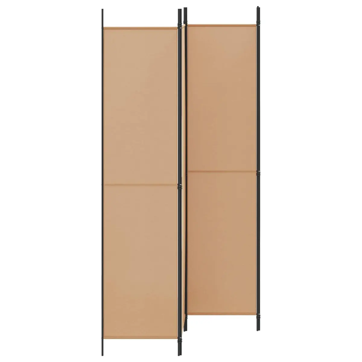4-Panel Room Divider Polyester Fabric 200x220cm Beige