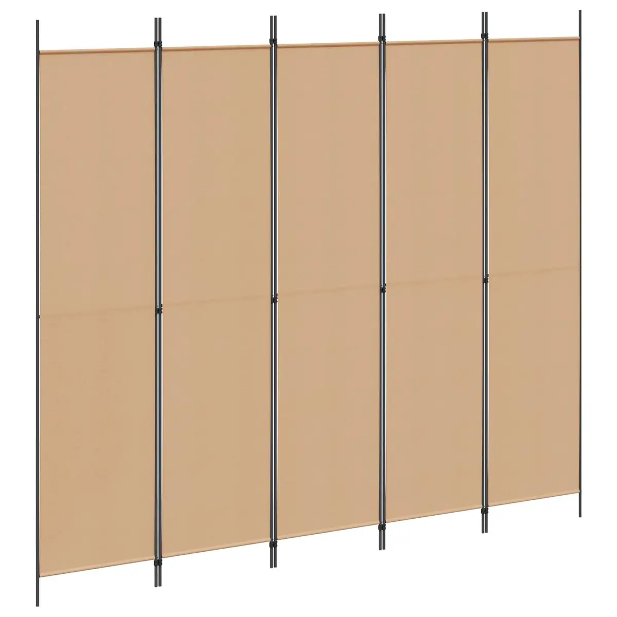 5-Panel Folding Room Divider in Beige