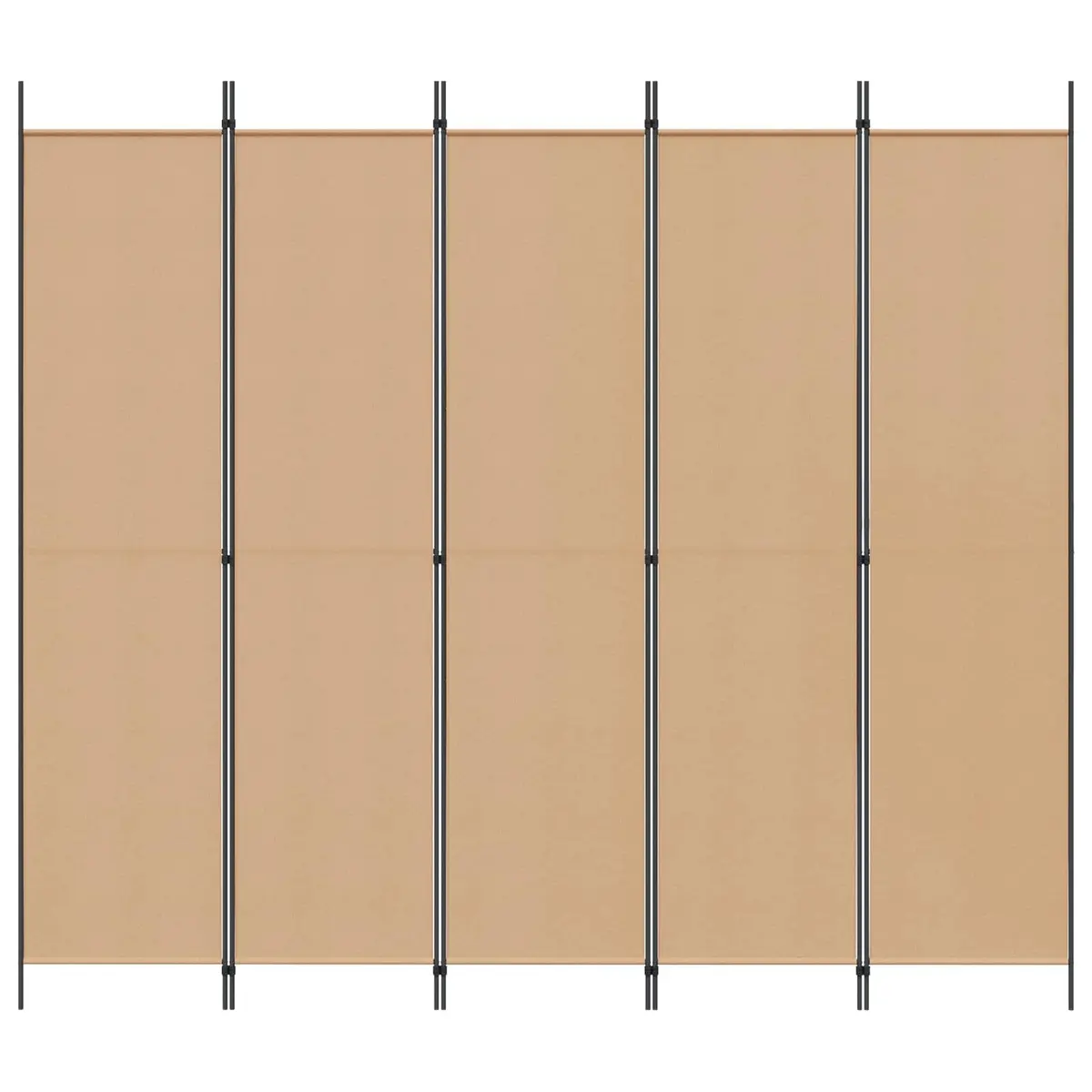 5-Panel Folding Room Divider in Beige