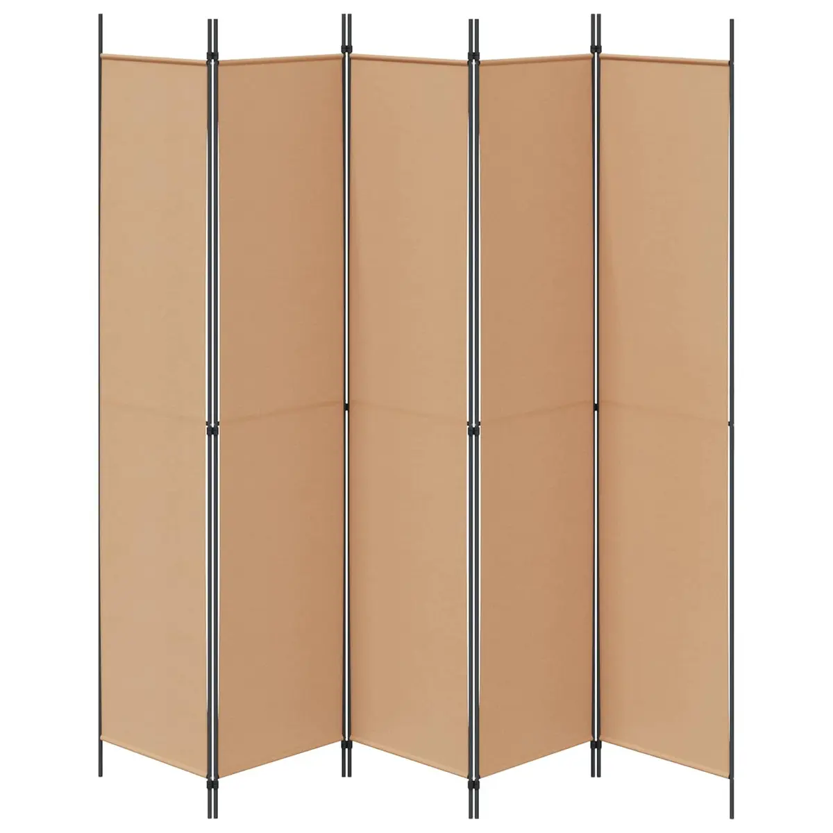 5-Panel Folding Room Divider in Beige