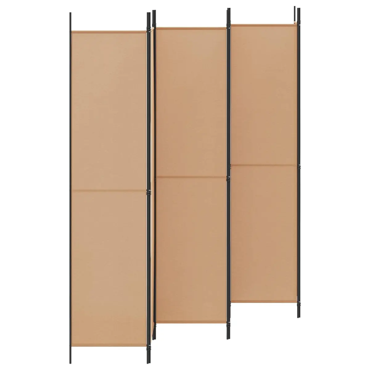 Room Divider 6-Panel Folding Screen Beige 300 x 220 cm Fabric Privacy Partition
