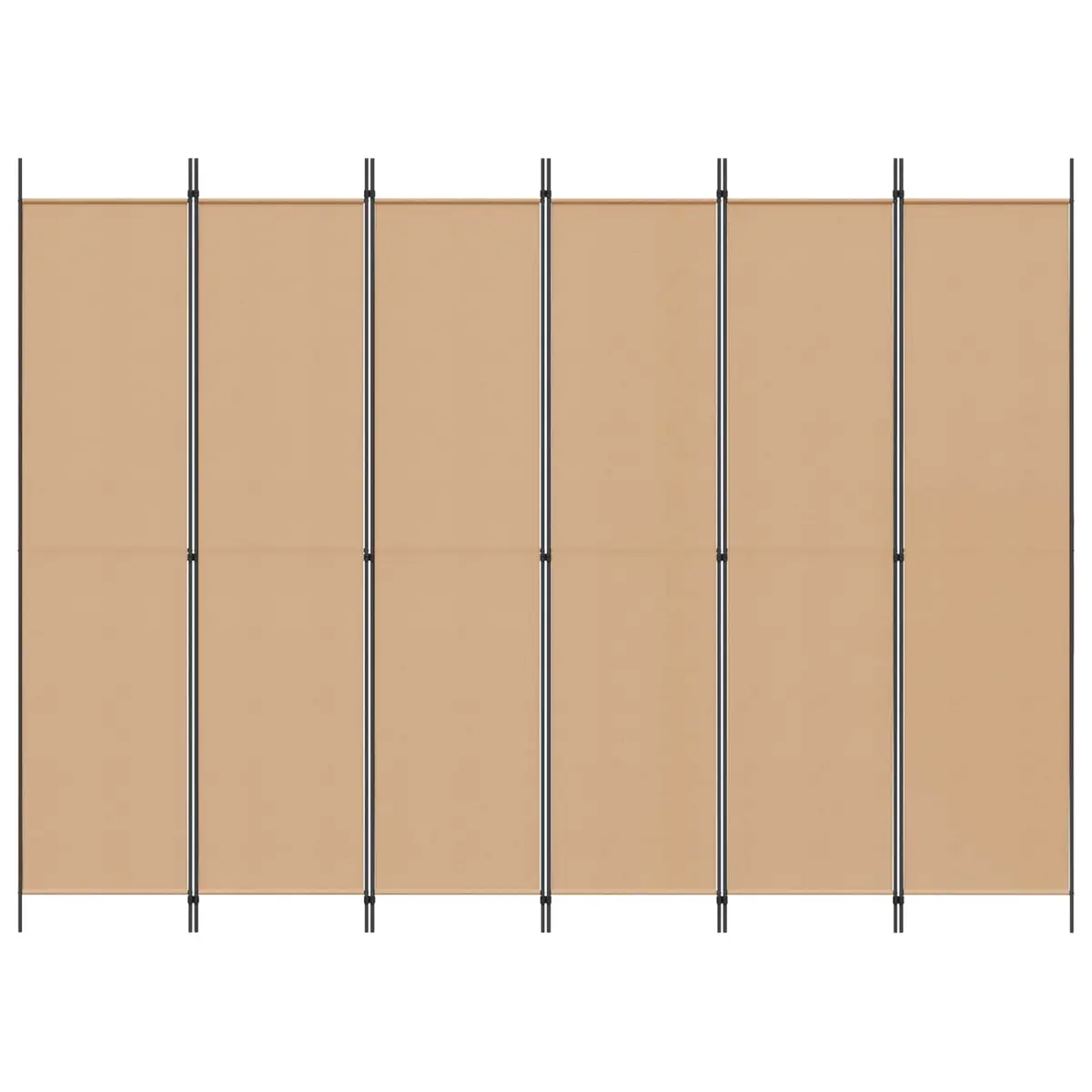 Room Divider 6-Panel Folding Screen Beige 300 x 220 cm Fabric Privacy Partition