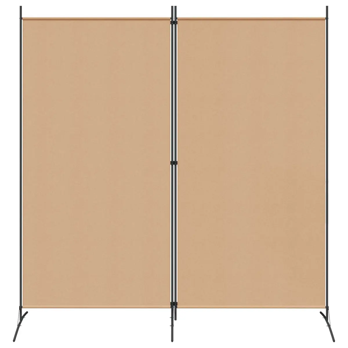 Beige 2-Panel Folding Privacy Screen for Indoor Spaces