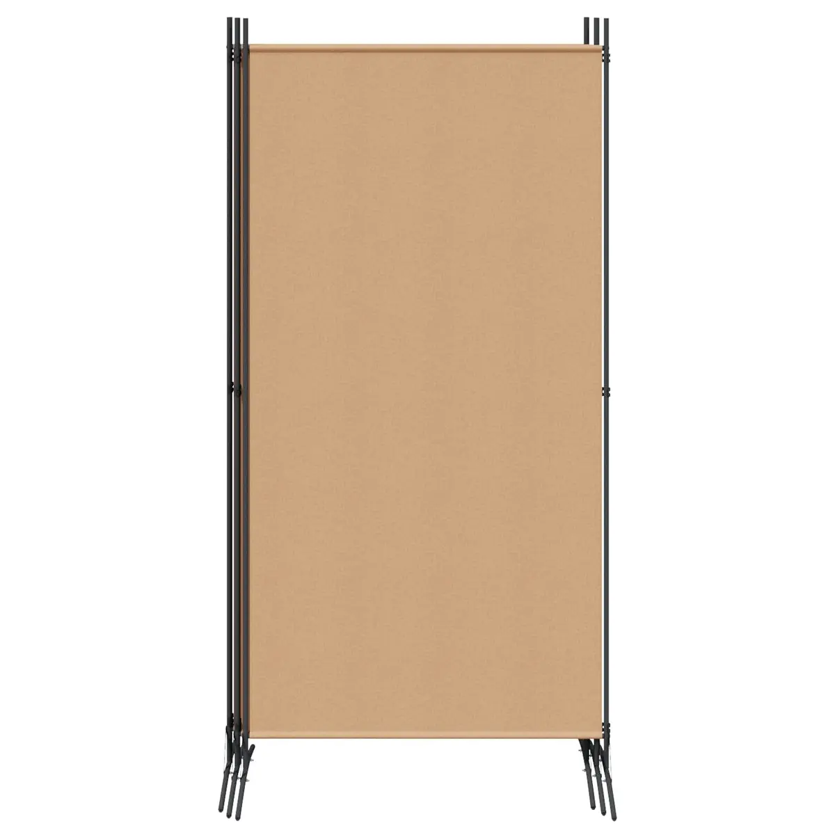 5-Panel Room Divider Beige Foldable Privacy Screen Indoor Space Partition