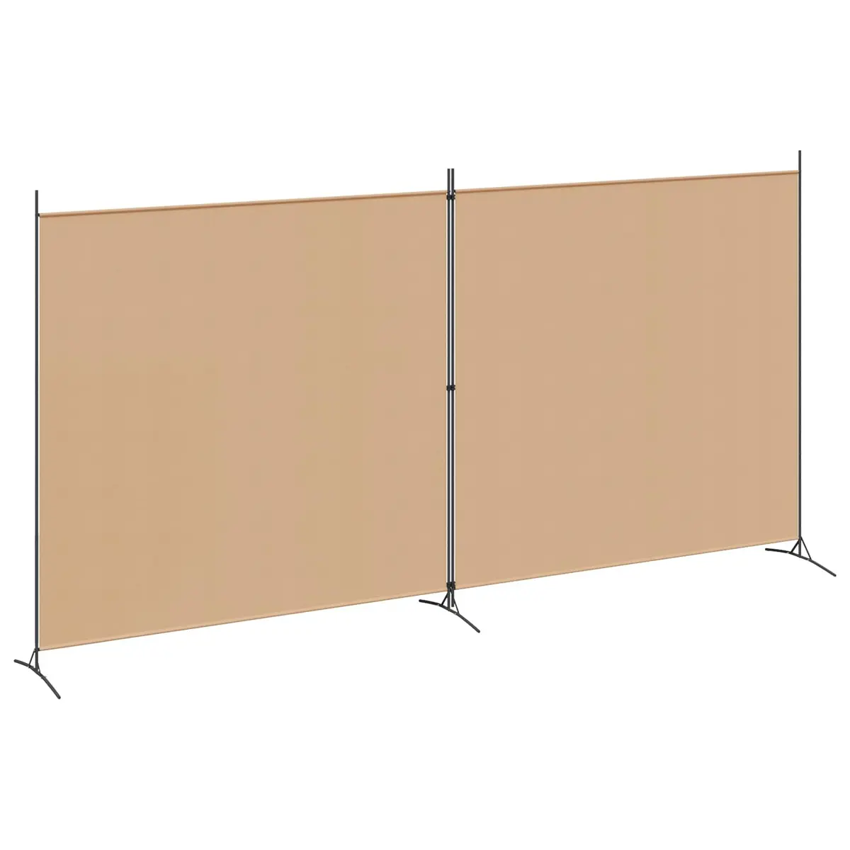Beige 2-Panel Folding Room Divider with Sturdy Frame