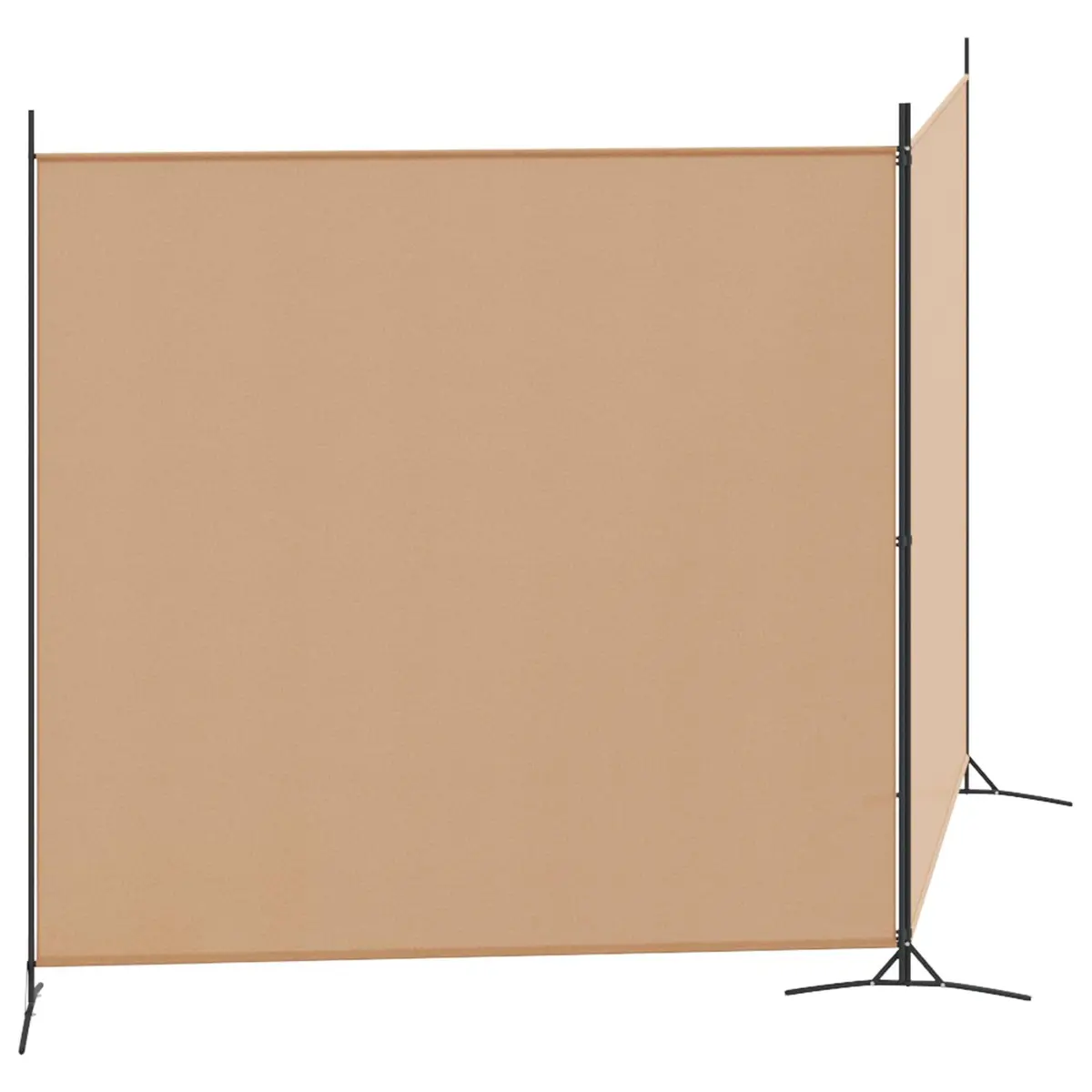 Beige 2-Panel Folding Room Divider with Sturdy Frame