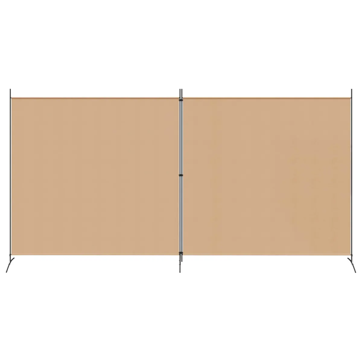 Beige 2-Panel Folding Room Divider with Sturdy Frame
