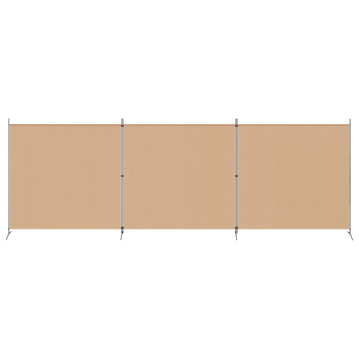 Room Divider 4-Panel Folding Screen Beige Fabric Partition 525 x 180 cm