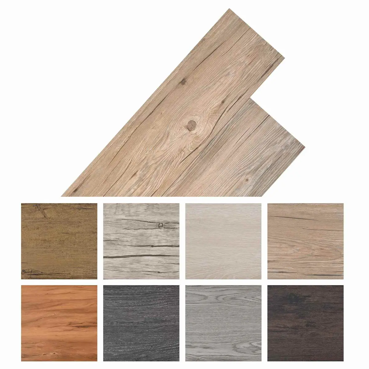 Self-Adhesive PVC Flooring Planks 18 pcs Brown Indoor Floor Tiles 5.26 m²