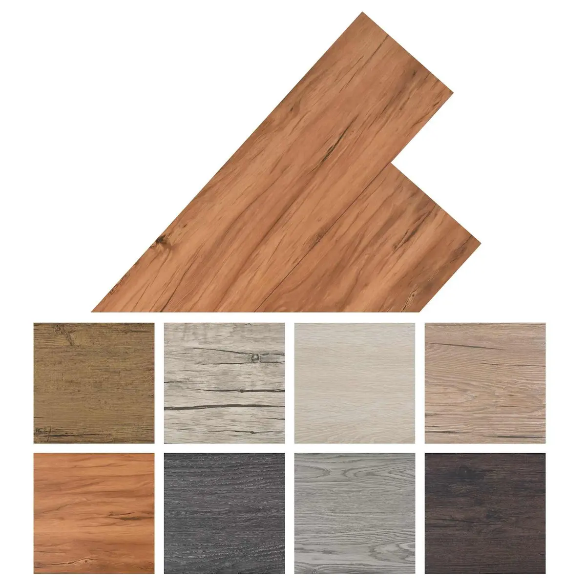 Self-Adhesive PVC Flooring Planks 18 Pieces Brown Indoor Floor Covering 5.26 m²