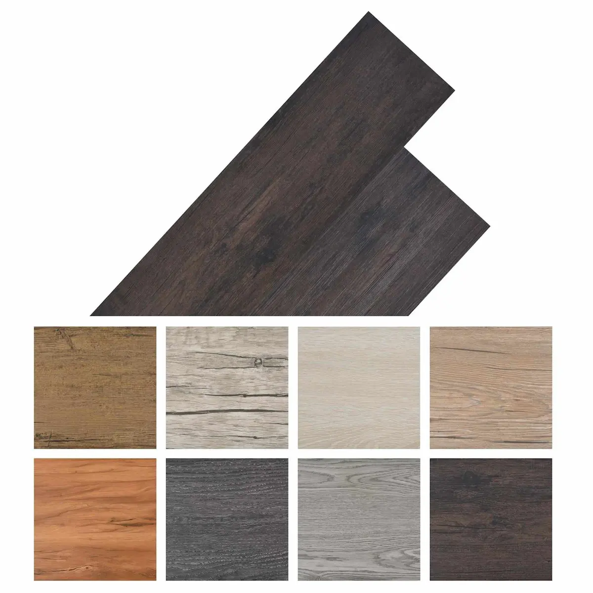 PVC Flooring Planks 18 Pieces Dark Grey Indoor Home Floor Tiles